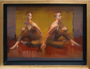 Duo 15 by Cathy Locke, Oil on Panel (Framed)