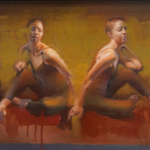 Duo 15 by Cathy Locke, Oil on Panel (Framed)