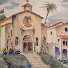 "The Mission" by  Walter C. Little, Watercolor on Hard Paper