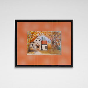 "New England Fall Farmhouse" by Christine Wood, Pastels on Hard Fine Paper
